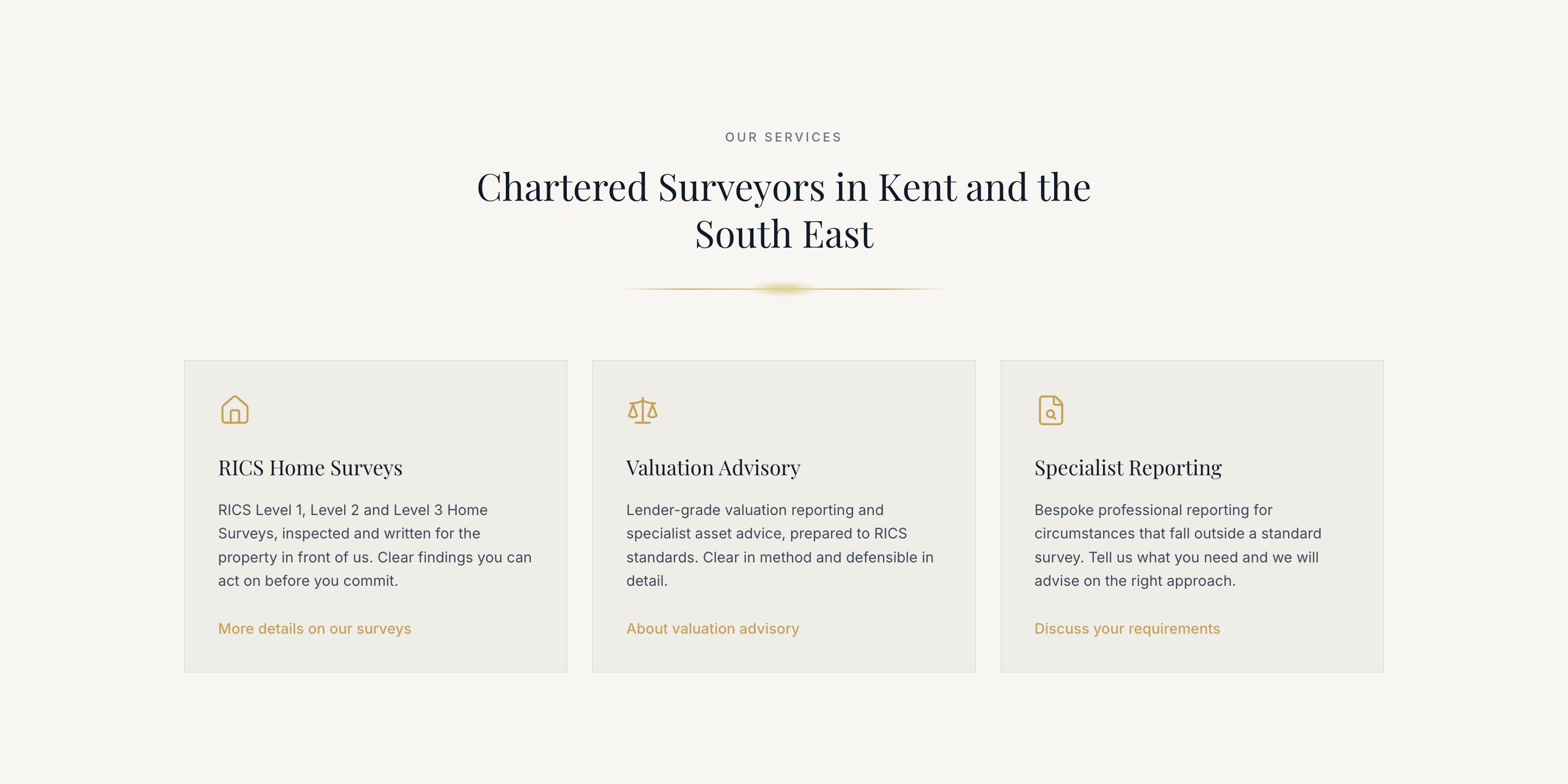 A page from the Quartz Surveyors website